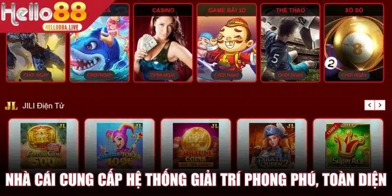 Nhà cái cung cấp hệ thống giải trí phong phú, toàn diện